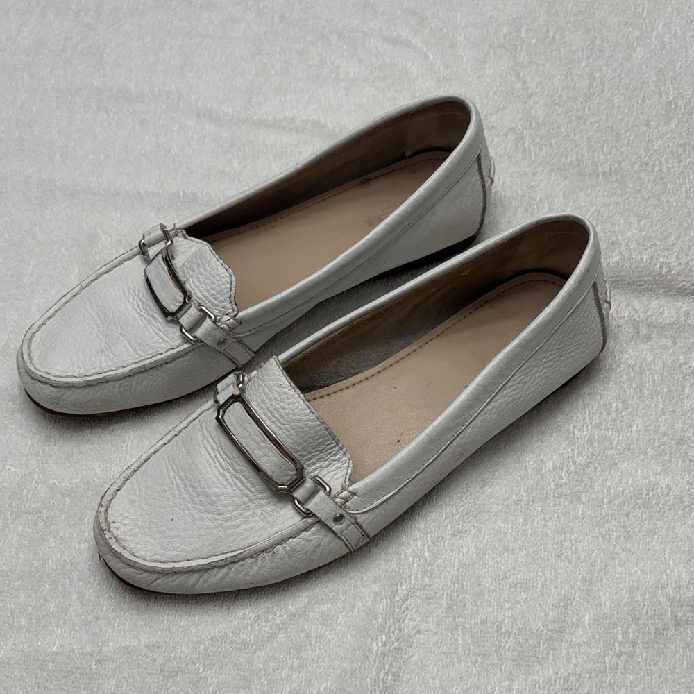 Coach White Leather Loafers for Women - Picture 1 of 5